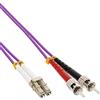 InLine 21433 Cavo Bretella Fibra Ottica Duplex, LC/ST, 50/125µm, OM4, 2M Nero