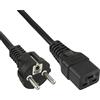 InLine 22286 Cavo Alimentazione 16A, Spina Schuko CEE-7/7 a Presa IEC-320-C19, 1 m, Nero