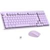 LeadsaiL Tastiera e Mouse Meccanica Wireless FA98, Basso Profilo Switch Rossi Tastiera senza Fili con ricevitore 2.4G, 96% Keyboard, 98 Tasti, Silenzioso, Italian QWERTY per PC Mac/Windows-Violetta