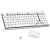 LeadsaiL Tastiera e Mouse Meccanica Wireless FA98, Basso Profilo Switch Rossi Tastiera senza Fili con ricevitore 2.4G, 96% Keyboard, 98 Tasti, Silenzioso, Italian QWERTY per PC Mac/Windows-Argento