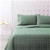 Bassetti Trapuntino Primaverile Estivo Microfibra Tinta Unita Leggero Morbido - Copriletto in Microfibra Trapuntato Bicolor 90 Gr/m² Anallergico Reversibile (Verde, Matrimoniale - 255x260 cm)