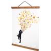 Tnfeeon Poster Magnetico Immagine Moderno Naturale Legno Teak Cornice Appendiabiti DIY Poster Scroll Stampe Attaccatura Muro Appendiabiti d'Arte per Foto Immagine Tela Manifesto Arte Articolo 21cm