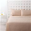 Bassetti Trapuntino Primaverile Estivo Microfibra Tinta Unita Leggero Morbido - Copriletto in Microfibra Trapuntato Bicolor 90 Gr/m² Anallergico Reversibile (Beige, Matrimoniale - 255x260 cm)