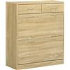 DecHome Mobile Scarpiera in Truciolato con 2 Ripiani Interni Regolabili e 2 Cassetti 80x30x91.5 cm