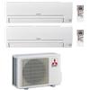 Mitsubishi Climatizzatore Condizionatore Mitsubishi Linea Smart R32 MSZ-HR Dual Split Inverter 9000 + 15000 BTU con U.E. MXZ-2HA50VF Classe A++/A+