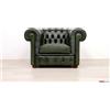 VAMA Divani Poltrona Chesterfield Artigianale Pelle Verde Inglese