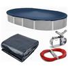 Winter Block WC812OV - Copertura Invernale per Piscina, con verricello e Cavo, Colore: Blu/Nero