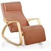 Brigros WeHome - Sedia A Dondolo Swing Amor Con Braccioli In Legno, Rocking Chair, Poltrona A Dondolo Con Poggiapiedi Regolabile, Poltrona Salotto, Poltrona Camera Da Letto (Tessuto, Mattone)