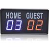 Garsent Segnapunti Elettronico a LED, Tabellone Segnapunti Elettronico Digitale a LED Portatile con Telecomando, per Giochi Sportivi Pallavolo Pong Baseball Basket Tabelloni (Spina