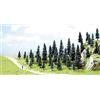 Busch 6592 - Set di 35 abeti con Base