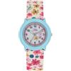 Prinzessin Lillifee Orologio al quarzo analogico per bambine con cinturino in tessuto, blu, resistente all'acqua fino a 3 bar, fornito in confezione regalo, 2039503, Fiori Blu
