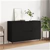 Azzrora Credenza Cucina, Credenza Soggiorno, Madia Soggiorno Moderna, Credenza Moderno, Credenza in Legno Multistrato Nera 104x35x70 cm