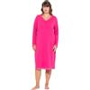 Ulla Popken Nachthemd, Spitze, V-Ausschnitt, Langarm Maglia Lunga da Notte, Colore: Rosa, 48 Donna