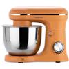 PRIXTON Frullatore Impastatrice KR250 per Pasticceria, Potenza 1500 W, 10 velocità, Ciotola Acciaio Inox da 5 litri, 3 accessori, Coperchio Trasparente (Arancione)
