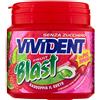 Vivident Blast Fruit, Chewing Gum, Gusto Fragola, Limone, Senza Zucchero, Senza Glutine, Barattolo con Gomme da Masticare Ripiene, Esplosione di Gusto, da portare Sempre con Te