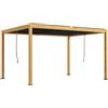 Outsunny Pergola 3 x 4 m bioclimatica tonnelle con lamelle orientabili manovella, design contemporaneo, alluminio - nero e naturale