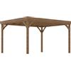 Outsunny Pergola 4 x 3 m in legno tradizionale autoportante con 4 piedi Tetto terrazza da decorare - marrone