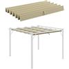 Outsunny Telo per tetto per pergola tenda retrattile 3 x 3 m - beige