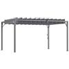 Outsunny Pergola 4 x 3 m bioclimatica pergola con lamelle orientabili stile contemporaneo UV 50+ alluminio - grigio