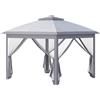 Outsunny Gazebo 3 x 3 m tenda da giardino Pop-up tetto doppio 4 zanzariere estraibili con zip + borsa per il trasporto