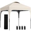 Outsunny Gazebo 2,5 x 2,5 m barnum da giardino Pop-up pieghevole altezza regolabile Oxford anti UV50+ telaio in acciaio sacca per il trasporto