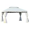 Outsunny Gazebo da giardino tenda pavillon con doppio tetto, pareti e zanzariere rimovibili 4 x 3 m bianco