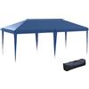 Outsunny Gazebo da giardino gazebo pieghevole pop-up sacco incluso acciaio resina oxford alta densità 6 x 3 m blu