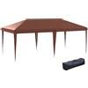 Outsunny Gazebo 6 x 3 m barnum da giardino pop-up pieghevole con borsa inclusa acciaio epossidico Oxford ad alta densità marrone