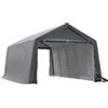 Outsunny Tenda garage carport 6L x 3,6l x 2,75H m in robusto acciaio zincato PE ad alta densità 195 g/m² impermeabile anti-UV bianco grigio