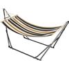 Outsunny Amaca da giardino pieghevole stendibiancheria con supporto ad arco in metallo epossidico amaca su base 1 posto carico max. 120 Kg