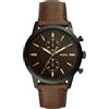 Fossil Orologio Townsman da uomo, movimento cronografo al quarzo con cinturino in pelle, Marrone Scuro