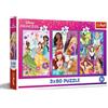 Trefl - Puzzle 3in1: Disney Princess, Amiche Principesse - 3 x 80 Pezzi, Confezione con Tre Puzzle per Bambini dai 5 anni