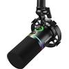 MAONO Microfono dinamico XLR/USB, microfono da gioco RGB con software, muto, manopola di guadagno, controllo del volume e jack per cuffie per streaming, podcasting, registrazione-PD200X (nero)