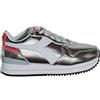 Diadora Olympia Platform Metal Wn, Scarpe da Ginnastica Donna, Silver METALIZED, 36 EU