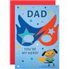 Hallmark Biglietto per la festa del papà, con occhiali di carta rimovibili, design super cane, blu