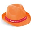 Cappello modello fedora in PP con nastro bianco Manolo Poli personalizzate o neutre