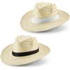 Cappello in paglia naturale con nastro in poliestere personalizzate o neutre