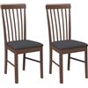 vidaXL Sedie da Pranzo con Cuscini 2pz Marrone Legno Massello di Hevea, sedia da pranzo, sedia da cucina, sedile da pranzo, sedia, sedia da soggiorno