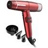 GA.MA Italy Professional, Asciugacapelli iQ Lite Rosso, Phon Ultraleggero con Motore Brushless da 110.000 giri/min, Tecnologia Oxy-Active per Capelli Brillanti e Senza Crespo, 1600 W di Potenza
