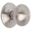 Emuca - Pomello rotondo per porte esterne di ingresso, Modello Bowler, Maniglia per porta d'ingresso Ø70mm, Acciaio inox, Nichel satinato