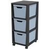 Roth Cassettiera Torre 3 Livelli con Ruote Mod. Jive blu Nebbia 36,6x29,6x77,0 cm