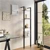 DEGHI Libreria regolabile 42x190-200h cm in alluminio nero con 4 ripiani in vetro temperato - Zed