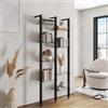 DEGHI Libreria regolabile 82x190-200h cm in alluminio nero con 8 ripiani in vetro temperato - Zed