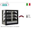 CANTINETTA-TECA per VINI, capacit 42 bottiglie INCLINATE, Statica-Ventilata, 4 Lati Vetro, dim.mm.874x568x910h