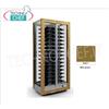 TECA per VINI con TELAIO A CORNICE in LEGNO MDF NON VERNICIATO, VETRI SU TUTTI I LATI, cap.120 bottiglie ORIZZONTALI, Freddo STATICO o VENTILATO, temp+4 +16C, per VINI BIANCHI o ROSSI, V.230 1, Kw.0,32, Peso 155 Kg, dim.mm.874x568x1865h