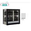 TECA per VINI con TELAIO A CORNICE in LEGNO colore BIANCO OPACO, VETRI SU TUTTI I LATI, cap.64 bottiglie VERTICALI, refrigerazione VENTILATA, temp.+4 +16C, per VINI BIANCHI o ROSSI, porte sui 2 fronti, V.230 1,Kw.0,12,Peso 77 Kg, dim.mm.874x568x910