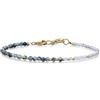 COAI Bracciale Minimalista da Donna con Cristalli Naturali e Pietre Dure, Bracciale da Donna di Perline di Pietra di Luna e Agata Muschiata