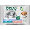 Oasy Bocconcini in Salsa Tonno e Salmone 4x85g - Cibo Umido per Gatti