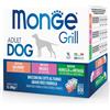 Monge Grill Adult Salmone Maiale Agnello con Ortaggi 12x100g - Cibo Umido per Cani