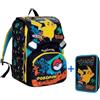 ZAINO SCUOLA SDOPPIABILE BIG POKEMON SEVEN + ASTUCCIO 3 ZIP